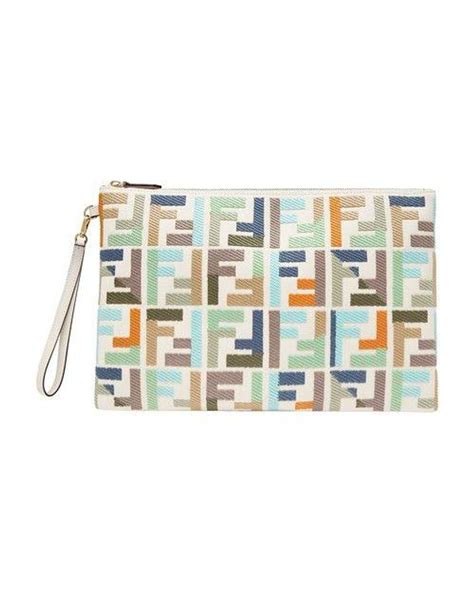 fendi monster flat zip pouch|Large Flat FF Pouch .